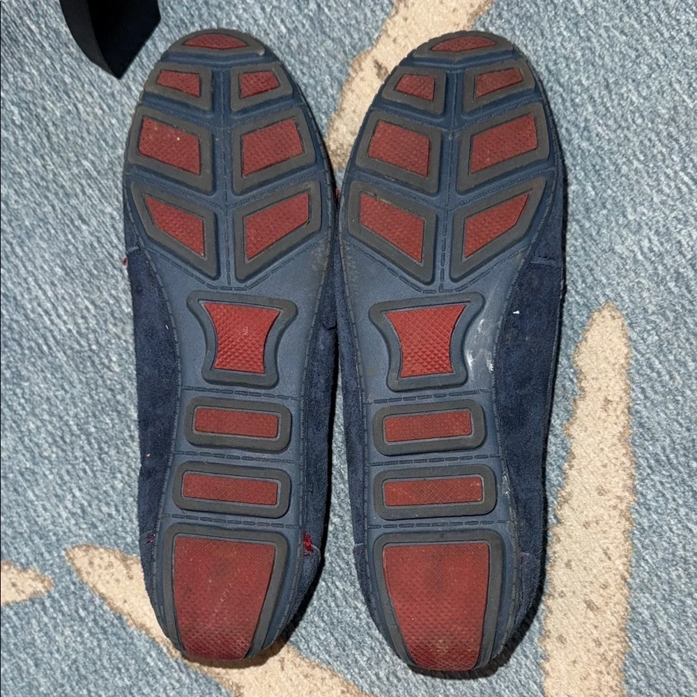 Cynthia Rowley Blue Loafers drivers moccasins with Gold Accent Buckle size 6